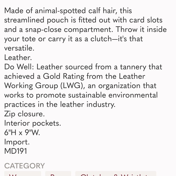 MADEWELL Leather & Dotted calf fur clutch/ wallet - Picture 7 of 8